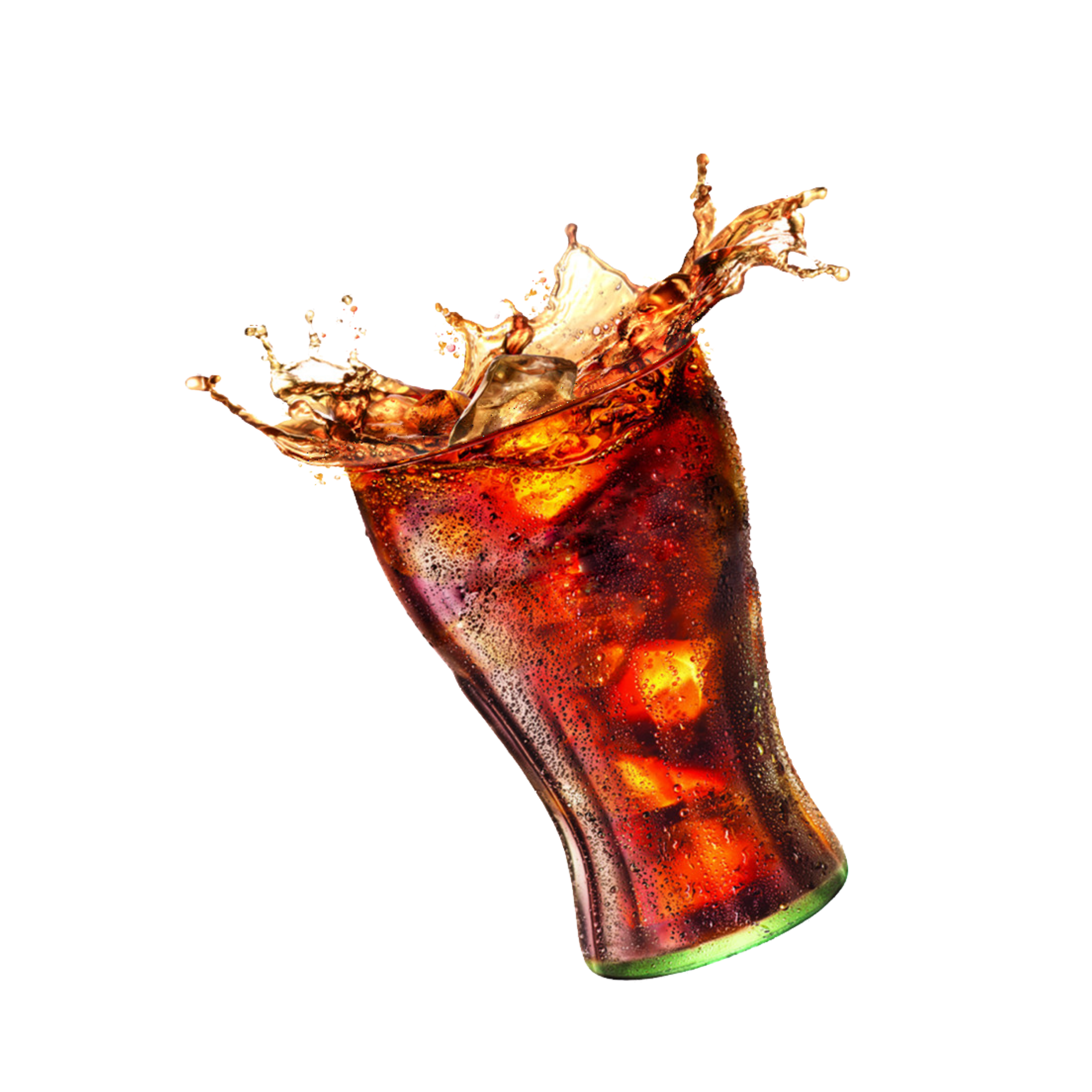 Cold soda with ice