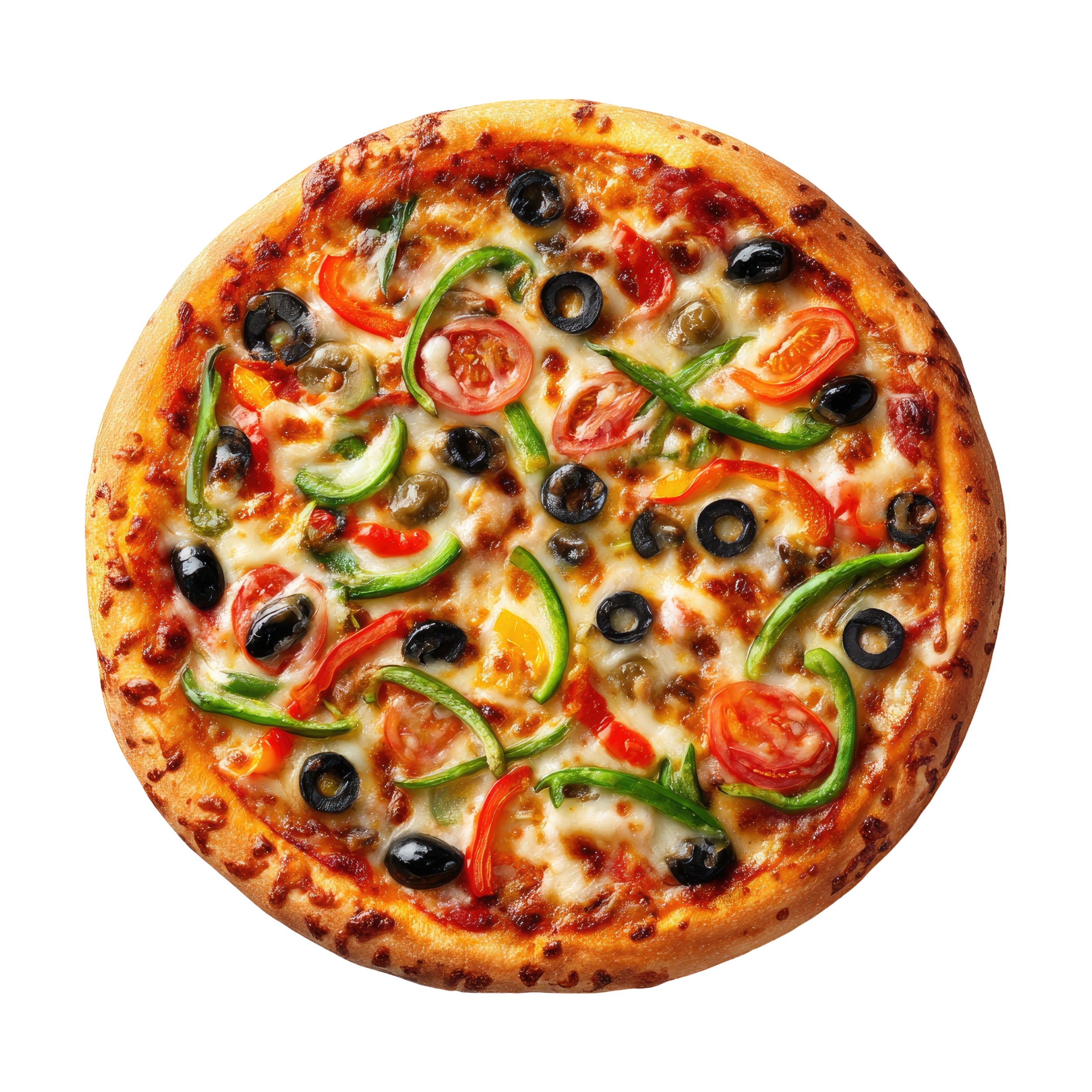 Fresh pizza with tomatoes, basil and mozzarella