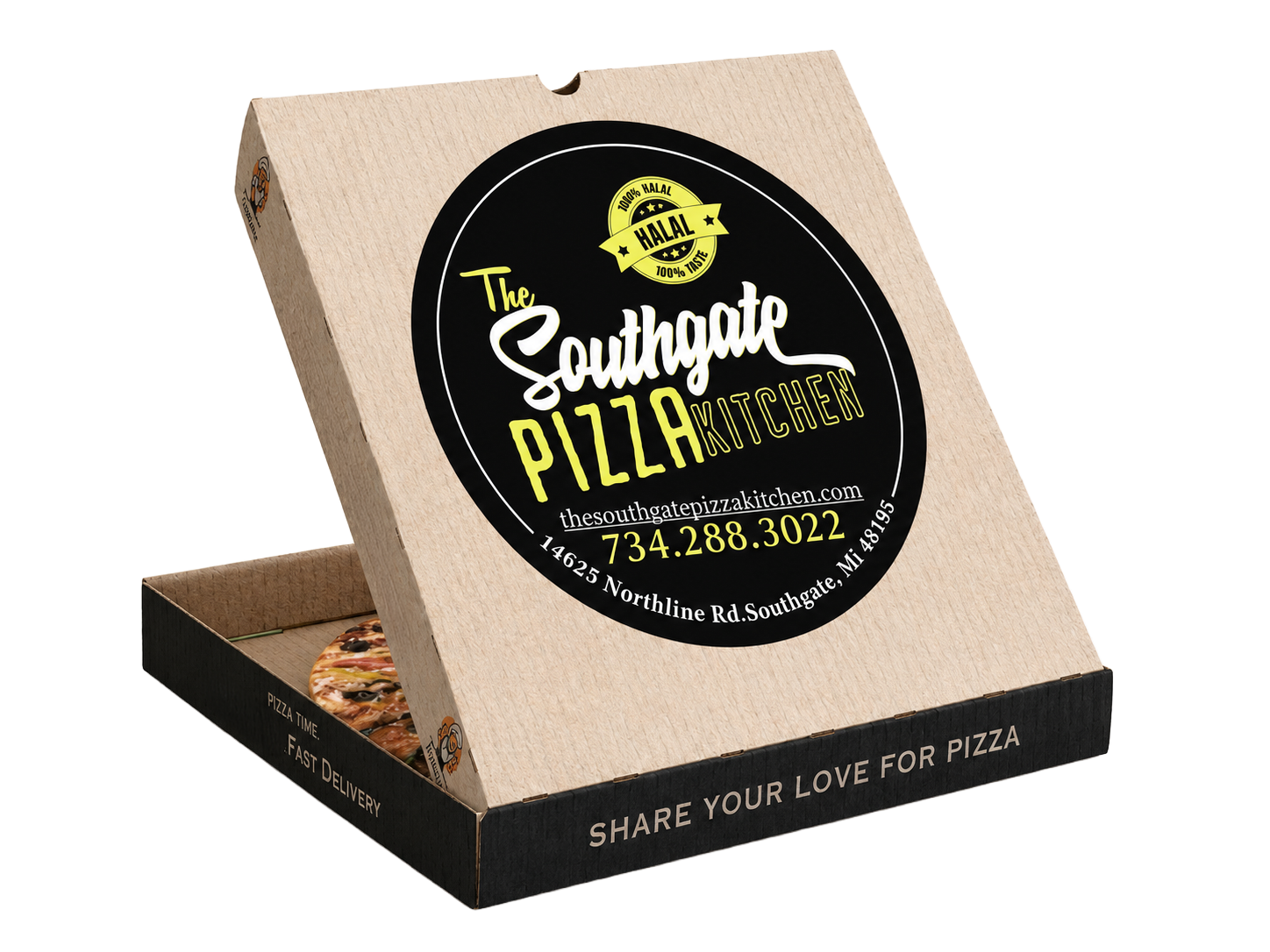 The Southgate Pizza Kitchen pizza box